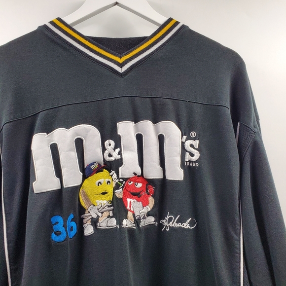 Vintage NASCAR M&M Racing Sweater Ken Schrader #36 Black - Picture 3 of 10